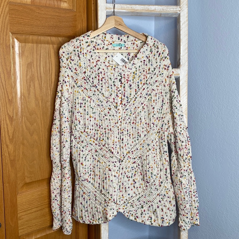 PS Katr Confetti dot popcorn womens sweater new size 1X